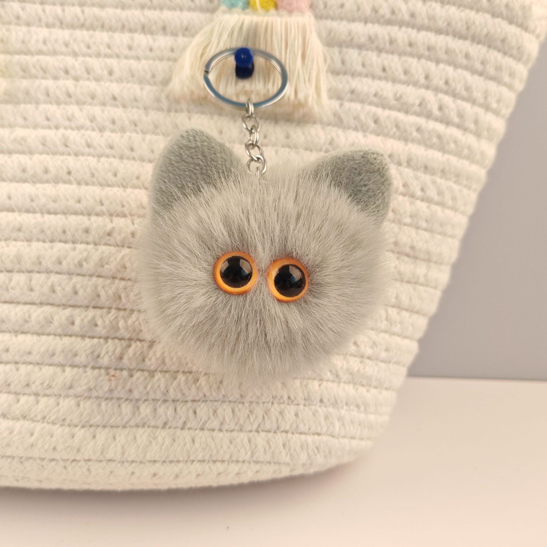 Wholesale  Kitten cartoon fur ball keychain